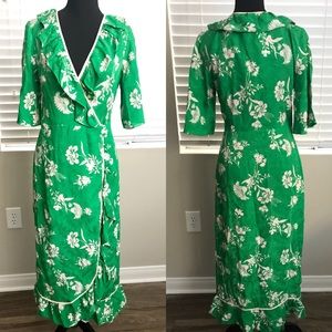 Topshop | Leaf Print wrap dress